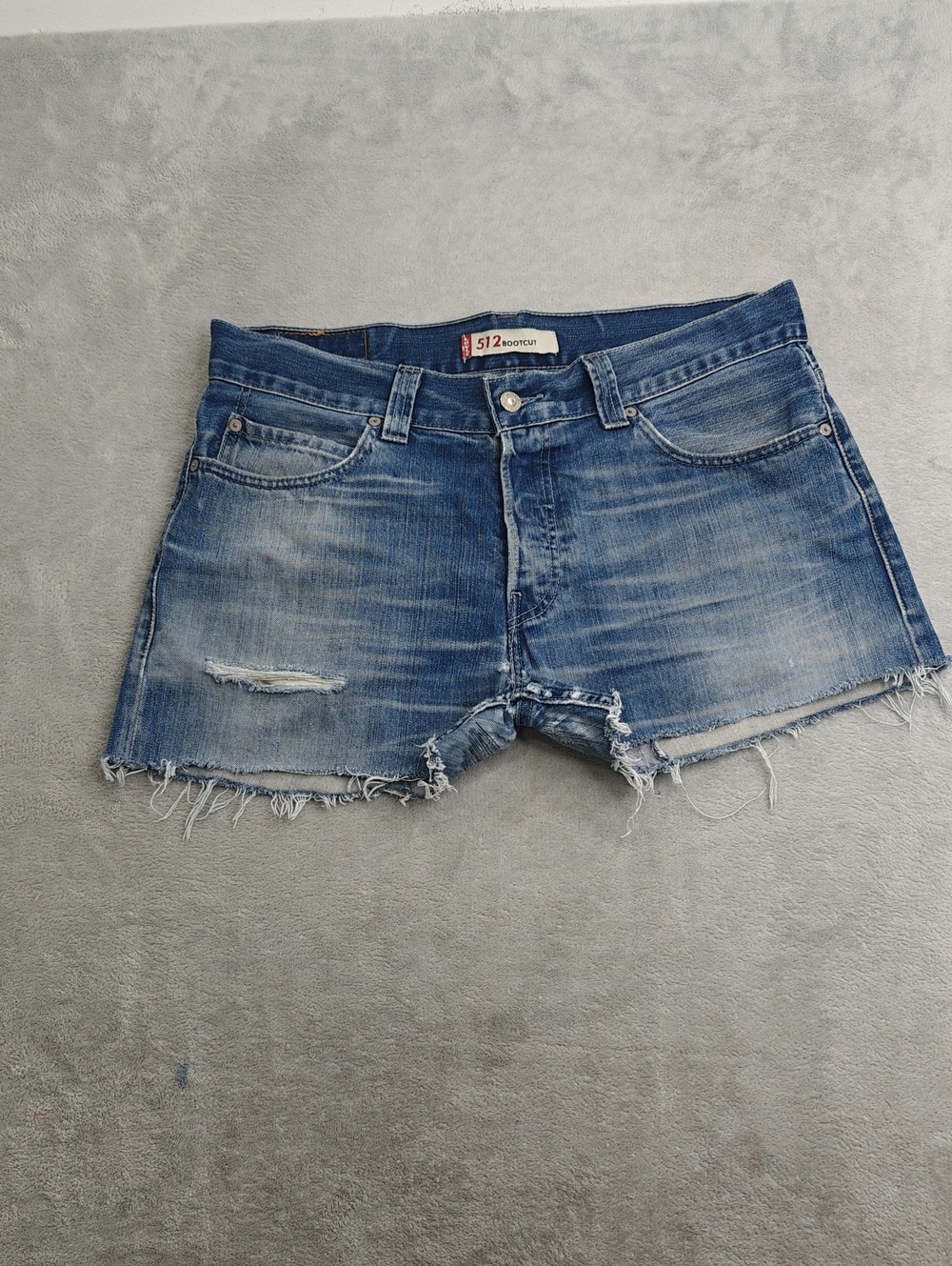 Levi's Faded Blue Distressed Cutoff Jean Shorts
